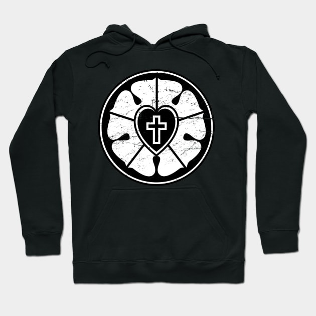 Black And White Martin Luther Rose Hoodie by MeatMan